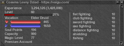 Signature for player Cossma Lesny Dziad