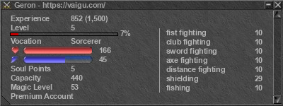 Signature for player Geron