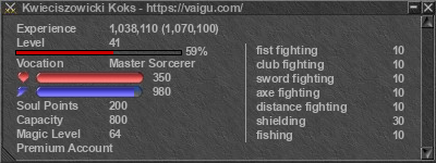 Signature for player Kwieciszowicki Koks