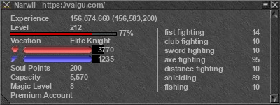 Signature for player Narwii