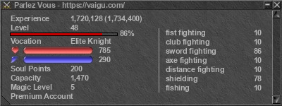 Signature for player Parlez Vous