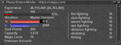 Signature for player Ptaaq Brama Mroku