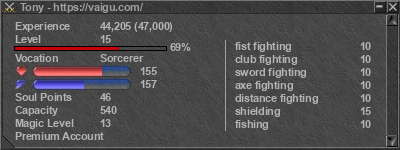 Signature for player Tony