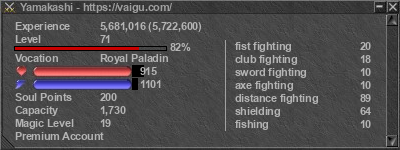 Signature for player Yamakashi